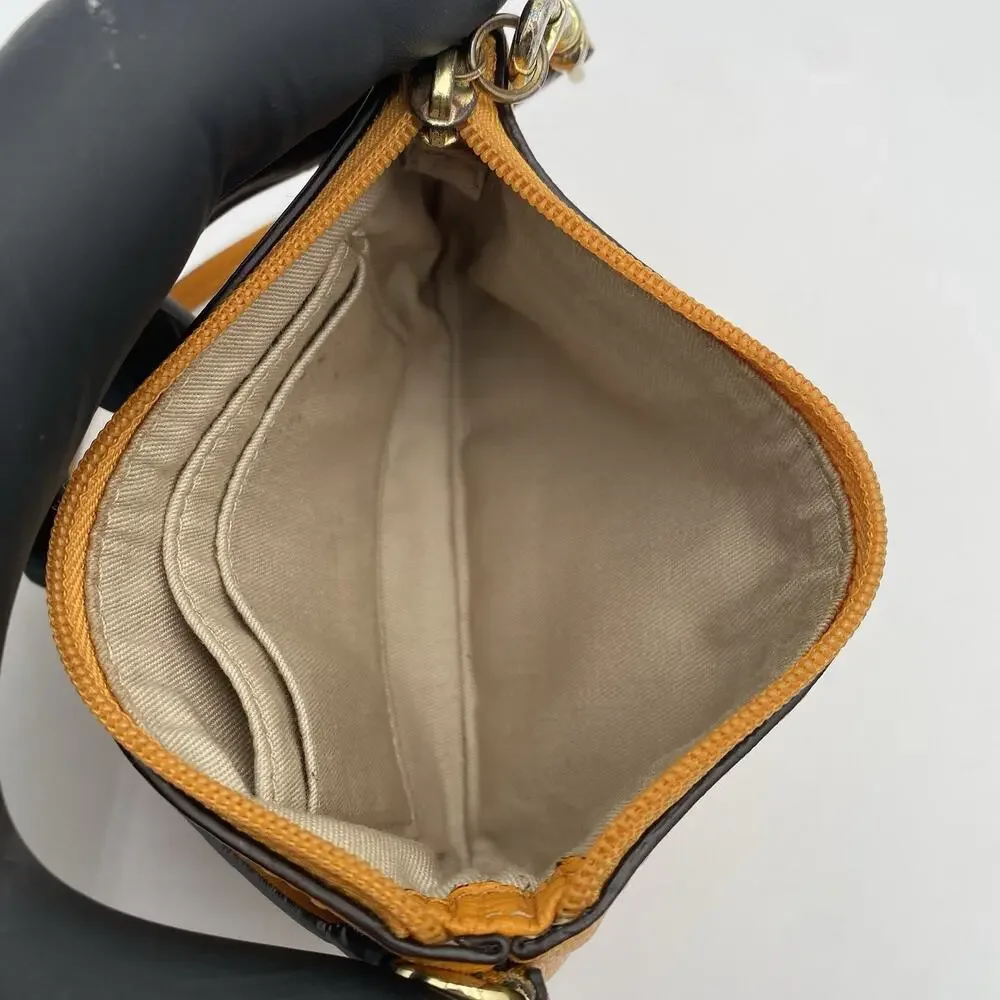Vintage Coach Wristlet Orange Saffiano Leather Clutch
